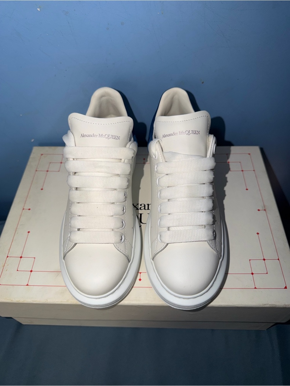 Alexander McQueen Authentic Oversized White Leather Sneakers